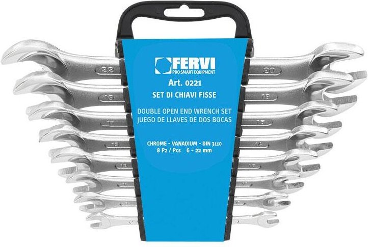 Satz mit 8 Schraubenschlusseln 6x7 - 20x22 Fervi 0221