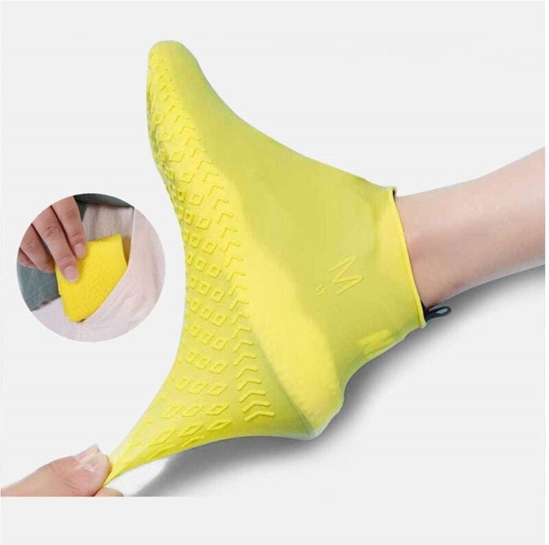 Trade Shop - Wasserdichte Silikonschuhe in rutschfestem silikonwaschbarer Abdeckung - L