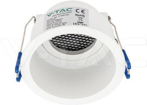 Gu10 runde blendfreie weiße aluminium-einbaulampe - 23761 - V-tac