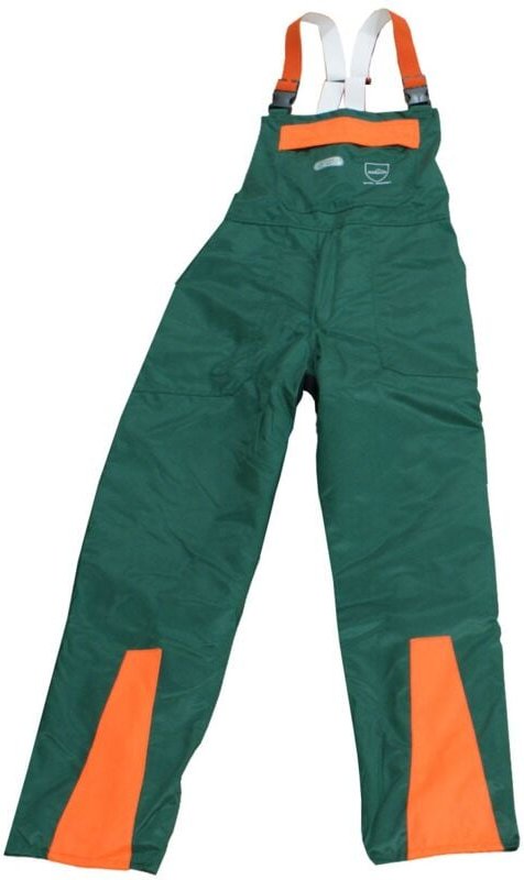 KWF FPA Forst Schnittschutz-Latzhose EN 381 Class1 grün-orange Forstkleidung