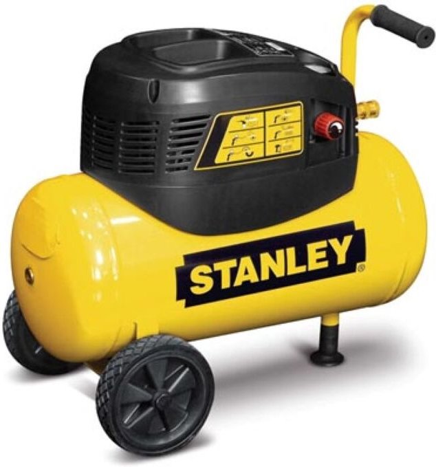 Stanley Kompressor, 24 Liter, 10 bar, ölfrei, horizontales Modell, 1.5 PS, 180 l/min Luftleistung, tragbar, leise, gelb ...