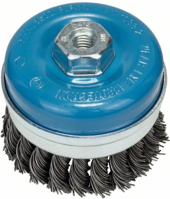 Topfbürste Stahl gezopfter Draht 90 mm 0,8 mm 8500 u/ min m 14 - Bosch