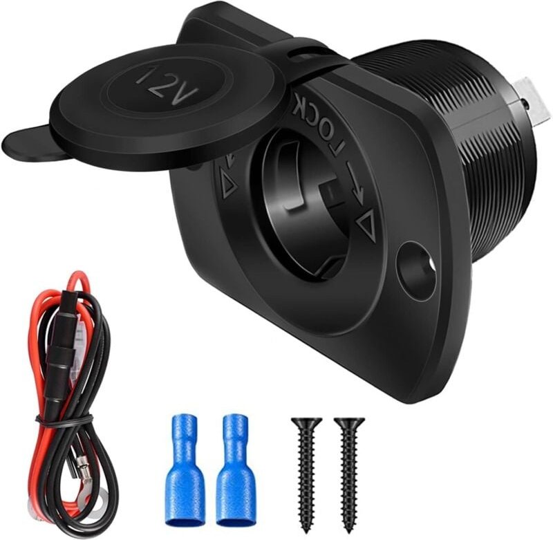 Thumbnail - Ineasicer Zigarettenanzünderbuchse, 12–24 V wasserdichte Zigarettenanzünderbuchse für Auto, Marine, Motorrad, Boot, ATV,...