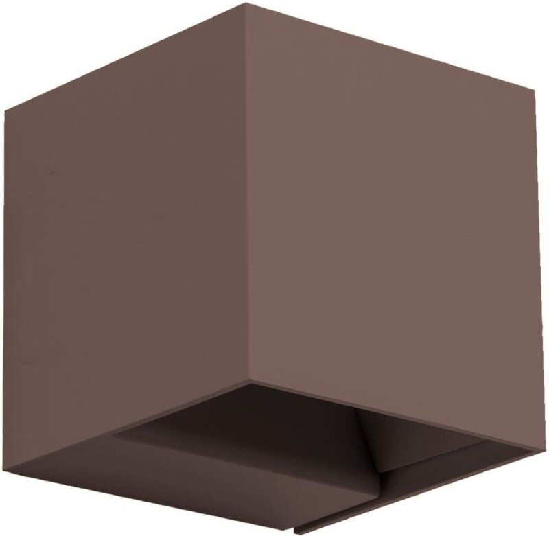 Forlight - Quadratische Wandleuchte Rex mit warmweißem 3000K-Licht in Braun