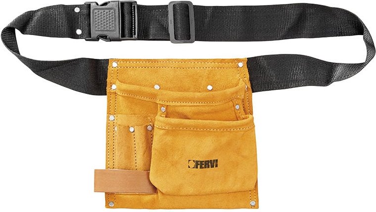 Tischler-Montagetasche aus Leder mit Gurtel Fervi 0254