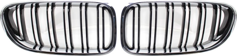 Tlily - Vorne Niere Doppel Linie Kühlergrill Sport Grill Ersatz Für-6 Serie F06 F12 F13 Chrom + Schwarz