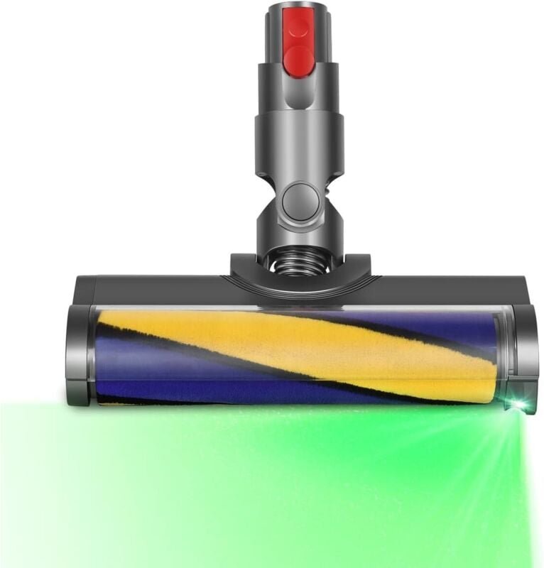 DrRobor Bürste für Dyson V12 Detect Slim, Rollenbürstenkopf mit LED-Leuchten zum Aufdecken von unsichtbarem Staub, geeig...