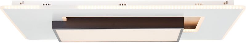 Hutson led Deckenleuchte 80x50cm weiß/schwarz, Metall/Kunststoff, 1x 60 w led integriert, (Lichtstrom: 6800lm, Lichtfarb...