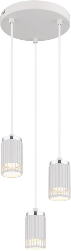 Thumbnail - Hängelampe Esstischleuchte Wohnzimmerlampe Pendellampe 3 flammig weiß h 115 cm