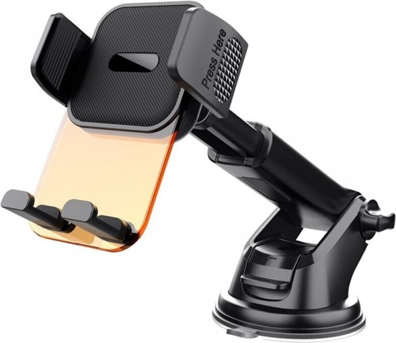 Transparenter oranger einteiliger Autotelefonhalter, Autotelefonhalterung für Armaturenbrett, 360 ° Drehung, Auto-Windsc...