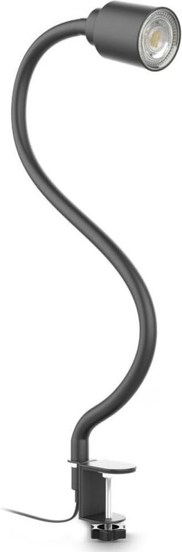 Klemmlampe - 5W, 400lm, led, mit Stecker, dimmbar, Schwanenhals, warmweiß, schwarz