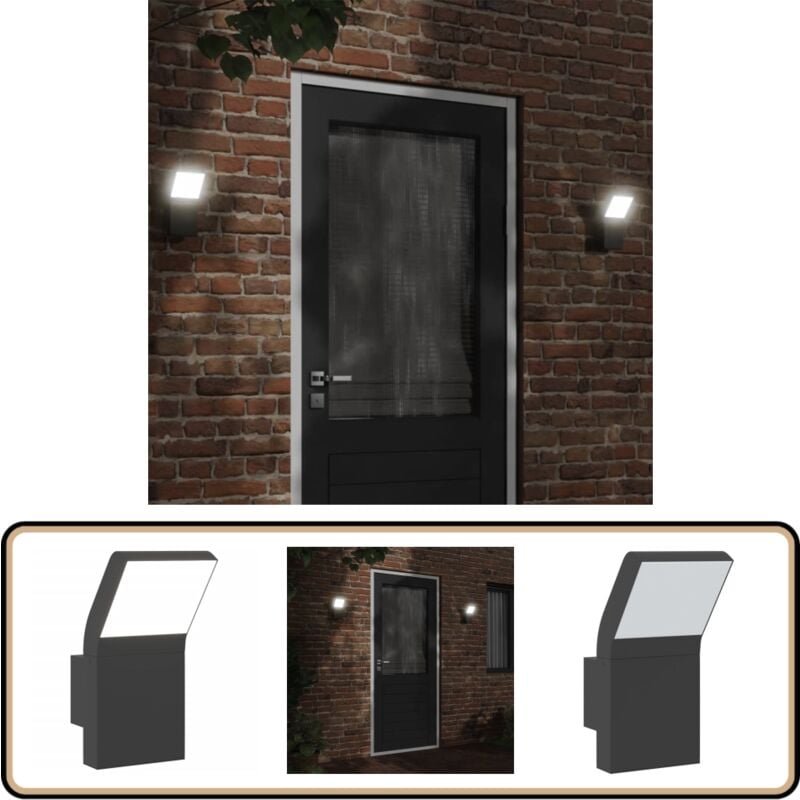 Thumbnail - LED-Außenwandleuchte Schwarz Aluminiumdruckguss - LED-Lampe - Außenleuchte - Wandleuchte - Gartenbeleuchtung - Edelstahl