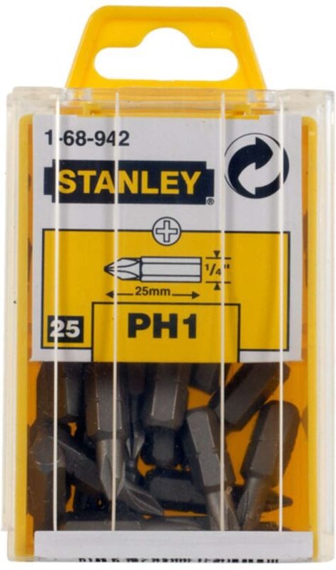 Spitze, Bitgriff Sechskant 1/4 25 Stück Ph1/25mm - S/68-942-1