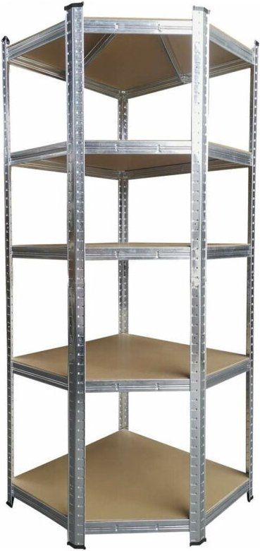 Aga Eckregal Steckregal Werkstattregal,Schwerlastregal, Lagerregal, Metallregal 180x70x40 cm, 5 Böden, raglast gesamt 87...