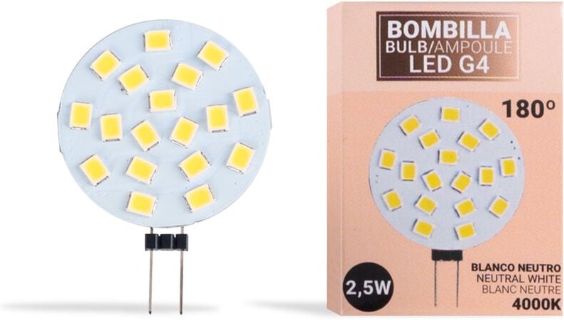 LED G4 flache Bipin-Stiftsockellampe 12V AC/DC - 2,5W