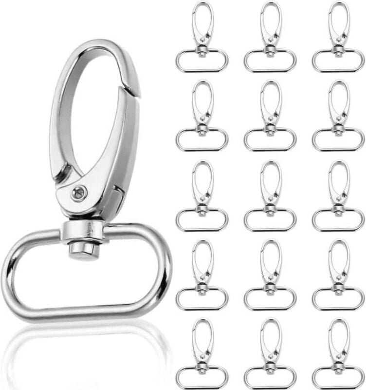 Sollbry - 30 Stück drehbarer D-Ring-Karabiner-Schlüsselanhänger mit D-Ringen, Metall-Schlüsselanhänger, Karabinerverschl...