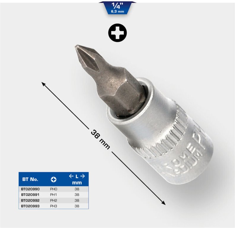 Brilliant Tools - 1/4' ph Kreuzschlitz Bit-Stecknuss, PH3