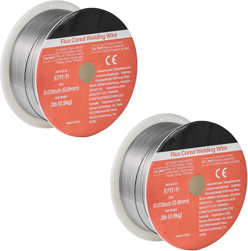 Mophorn Fülldraht 0,8mm,MIG Schweißdraht E71T-11, 0,9kg Gasloser Draht für Baustahl mit Reduzierter Spritzerbildung,Geei...