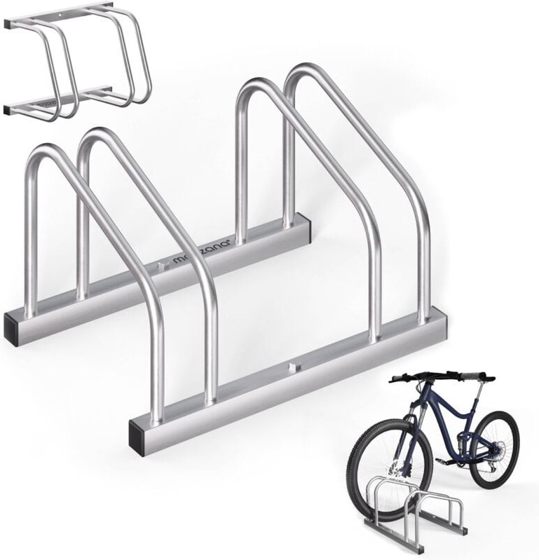 Thumbnail - Monzana - Fahrradständer für 2-6 Fahrräder 30-65 mm Reifenbreite rostfreier Stahl selbstsichernde Schrauben Mehrfachstän...