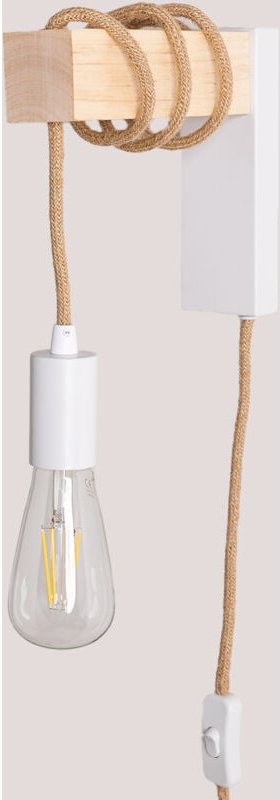 Wandlampe Tina Natural Weiss - Natur - Sklum