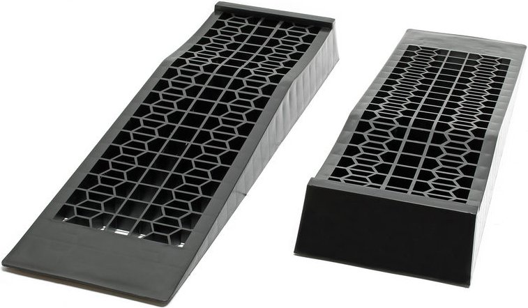 Wiltec - Auffahrrampen extra flach 2 Stück aus Kunststoff bis 3 t Autorampe Pkw Auto Kfz Rampe