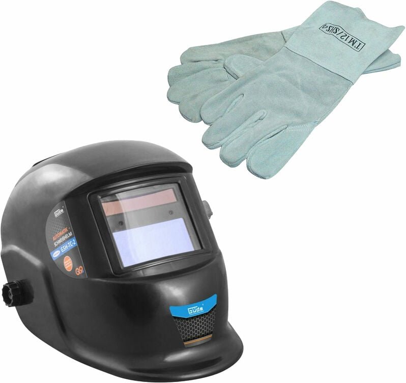 Güde - Automatik Schweißhelm GSH-TC-2 und Schweißhandschuhe Set