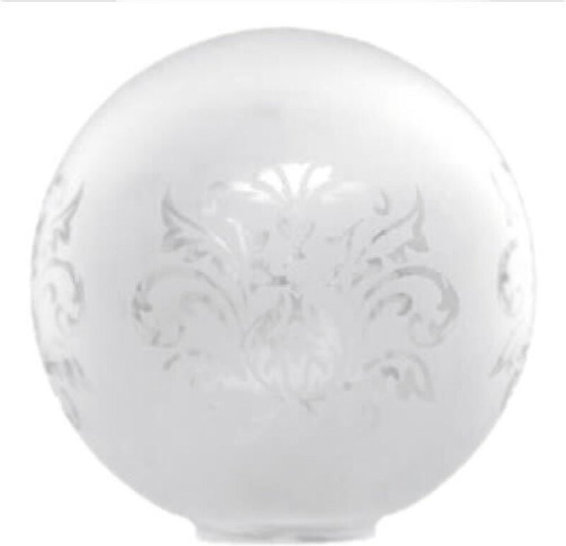 Lampenschirm aus mattem Kugelglas 18cm Mund 5cm