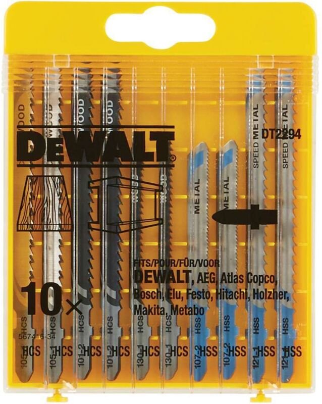 Thumbnail - Set mit 10 Stichsägeblättern für Holz und Metall (DT2294-QZ) - Dewalt