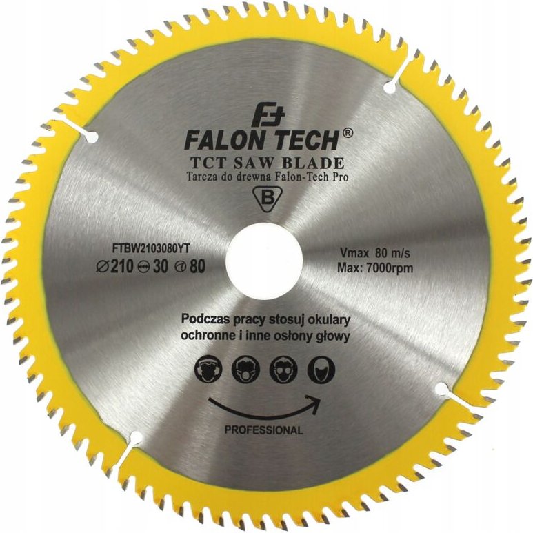 Sägeblatt für Holz Falon-Tech FTBW2103080YT 210x30 80Z