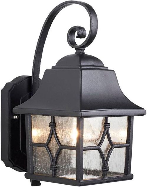 Elstead - Außenleuchte Wandlampe Laterne alu Glas Schwarz h 32,8 cm Klassisch Gartenlampe