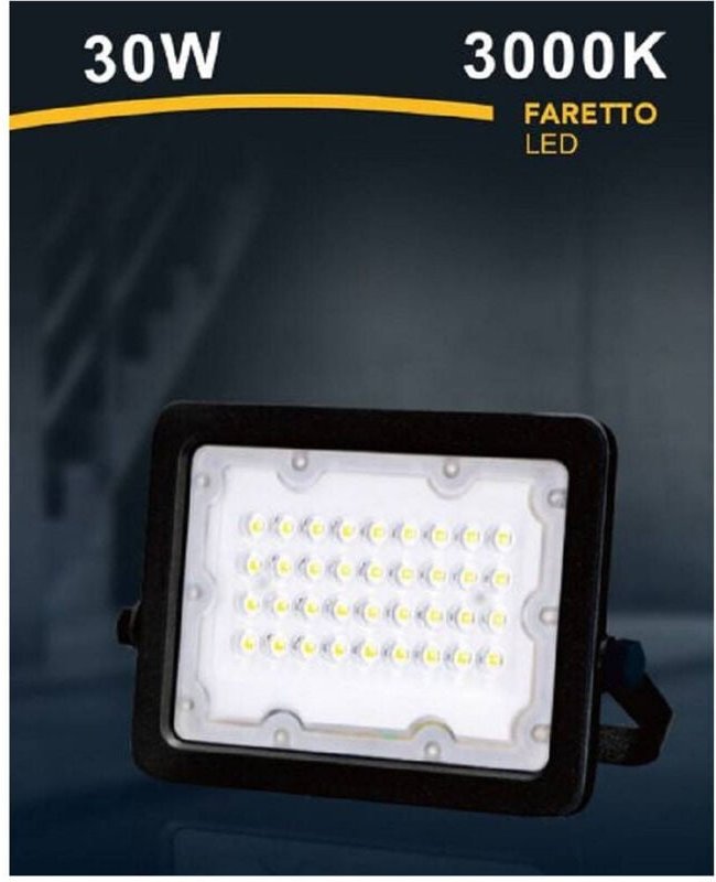 Trade Shop Traesio - Trade Shop - LED-Strahler, externer Strahler, schwarz, 30 w, IP65, Licht 6500 k, 4000 k, 3000 k, FS...