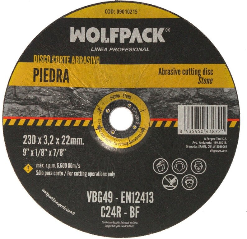 Steinschleifscheibe 230x3,2x22 mm.