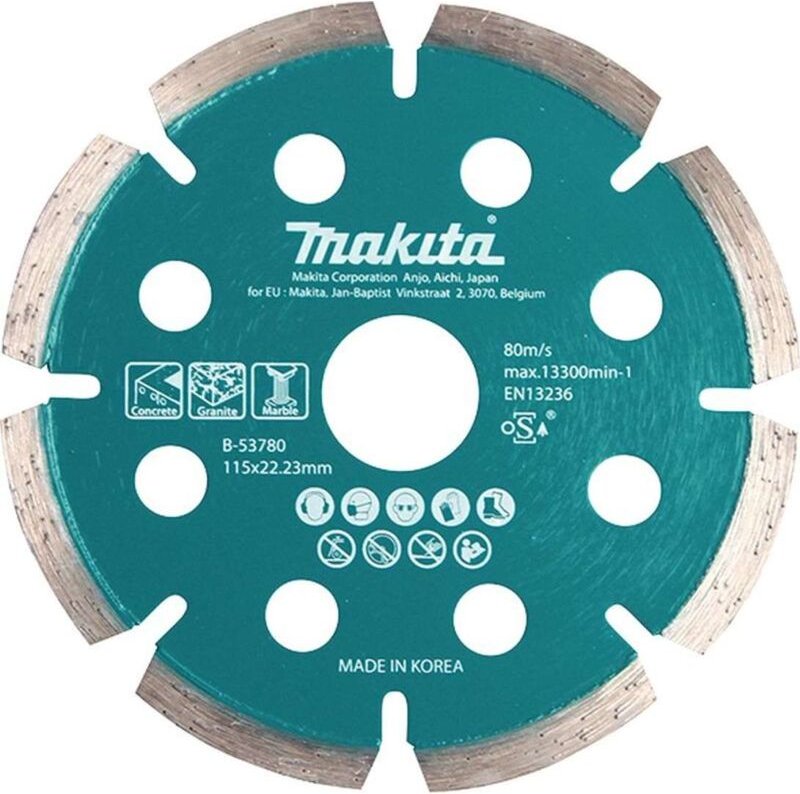 Zubehör - Diamanttrennscheibe harte Materialien 115x22,2 mm B-53780 - Makita