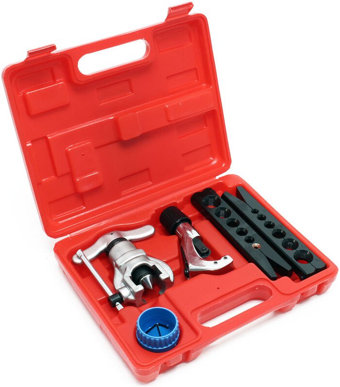 XPOtool Ratschen-Taumel-Bördelgerät für metrische & zöllige Rohre, Bördelwerkzeug für 45° Einfachbördelung, Winkelbieger...