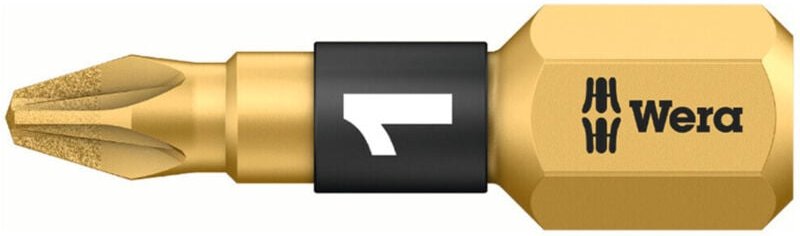 Wera Pozidriv-Bit, 1/4 Zoll, BiTorsion, diamantbeschichtet, Kreuzschlitzgröße 1, 25 mm Länge