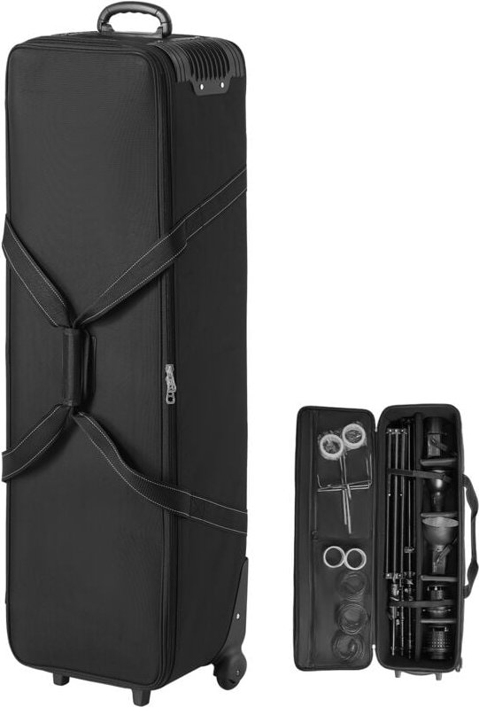 Studio Trolley 118x37x30 cm, Transporttasche für Studioausrüstung, Kameratasche auf Rollen, Studiotasche mit Rollen, Rie...