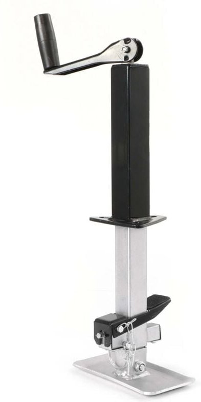 Stützfuß 900 kg Kurbel oben mit A-Rahmen-Halterung, höhenverstellbare Anhängerstütze mit Fußpedal, Abstellstütze für Woh...