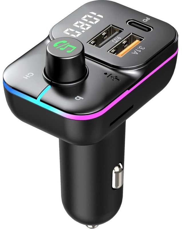 Autoradioadapter mit Bluetooth-FM-Transmitter, Zigarettenanzünder-Ladegerät mit 25-W-PD-USB-Anschluss und QC3.1, kompati...