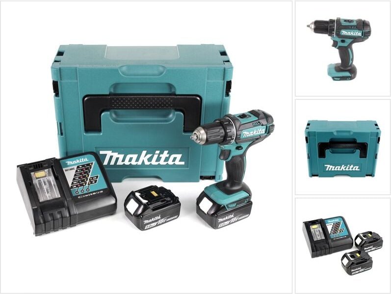 Ddf 482 rtj Akku Bohrschrauber 18V 62Nm + 2x Akkus 5,0Ah + Ladegerät im Makpac 2 - Makita