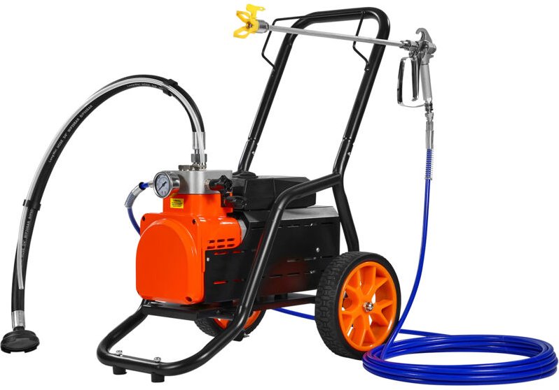 Airless-Farbspritzgerät mit Membran, 1700 w effizientes Airless-Farbspritzgerät mit Wagen, 3000 psi Airless-Farbspritzge...