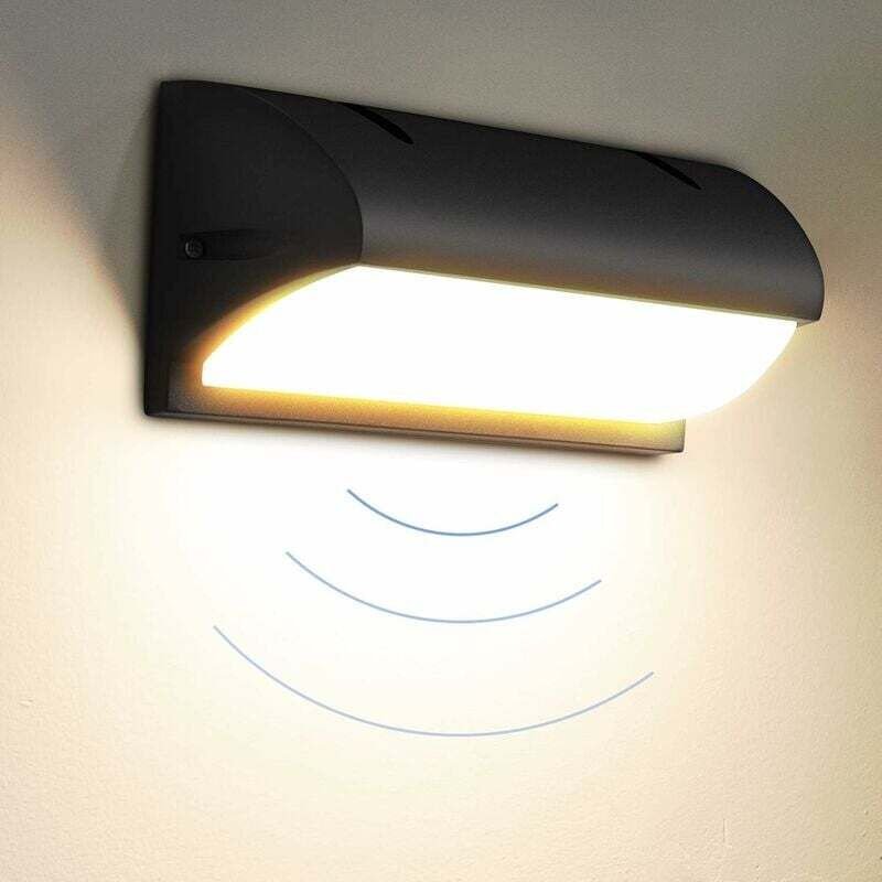 18W Außenwandleuchte mit Bewegungsmelder, Moderne Innen-/Außenwandleuchte, 3000K IP65, Außenwandleuchte für Garten, Hof,...