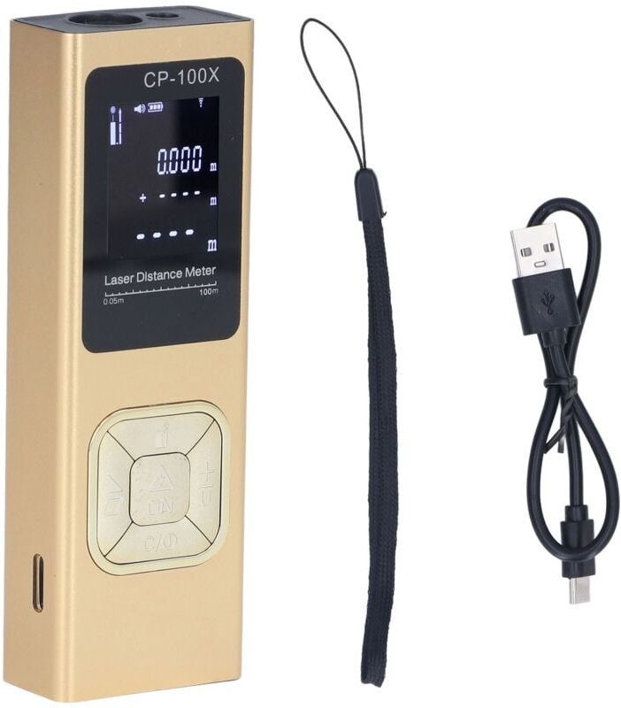 100-Meter-Entfernungsmesser, ultradünnes, tragbares elektronisches Entfernungsmessgerät mit USB-Ladekabel und Bedienungs...