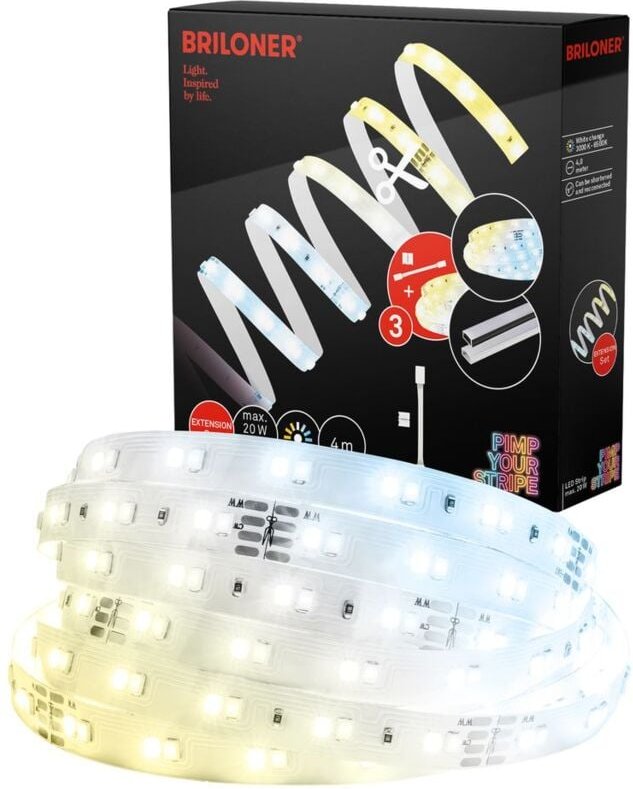 Briloner - Pimp Your Stripe Erweiterungsset led Strip 4m, cct, Fernbedienung