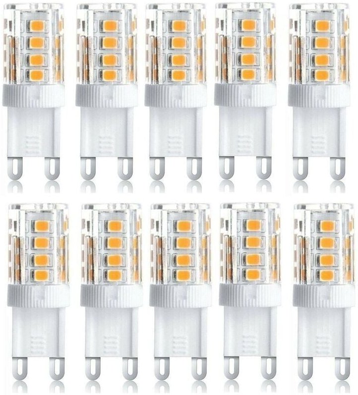 10er Pack LED Strahler, LED Dekoleuchte, G9 LED Birne, 5W Warmweiß, Energiesparende LED Leuchtmittel, Ersatz Halogenlamp...