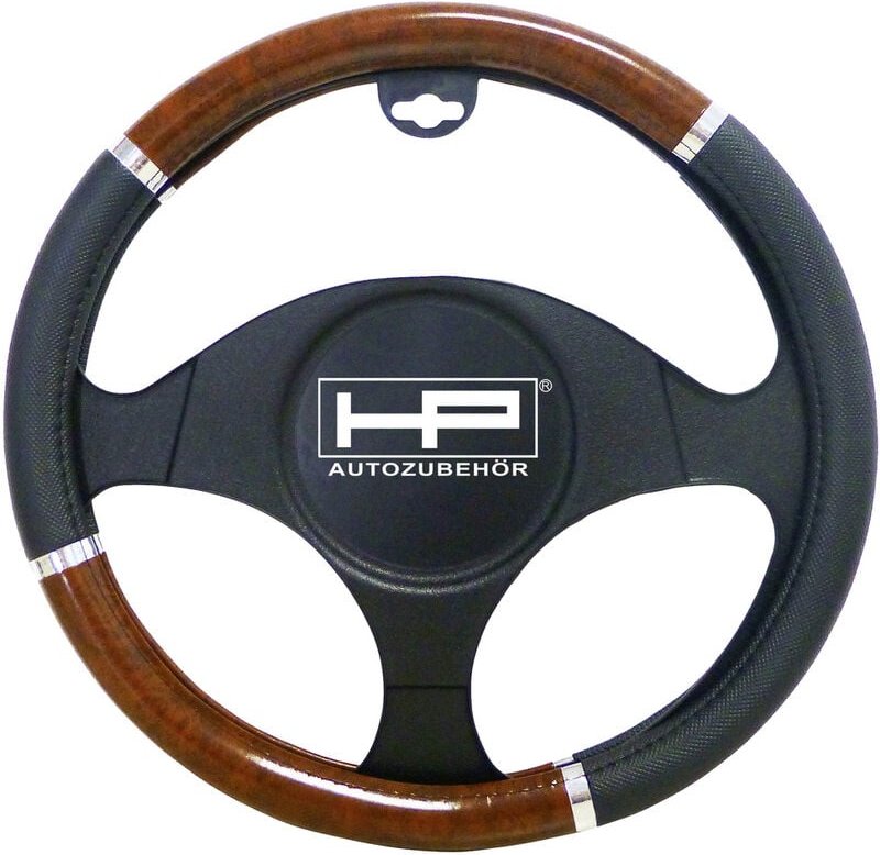 Lenkradbezug (ø x h) 39 cm x 4 cm Polyurethan (pu) 3-farbig, Schwarz, Holz, Aluminiu - Hp Autozubehör