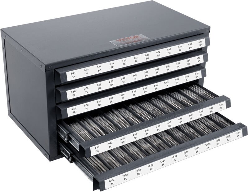 Mophorn - vevor Schneidbohrer-Spenderschrank, Gewindebohrer-Organizer mit 5 Schubladen für 2-56-12-28 Bohrerspender-Orga...