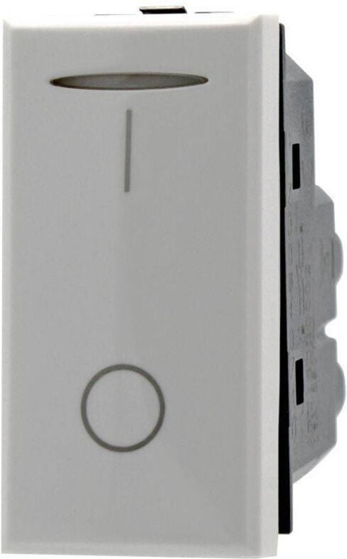 Trade Shop Traesio - Trade Shop - 2P 16A bipolar 0-1 weisser schalter kompatibel mit bticino axolute -