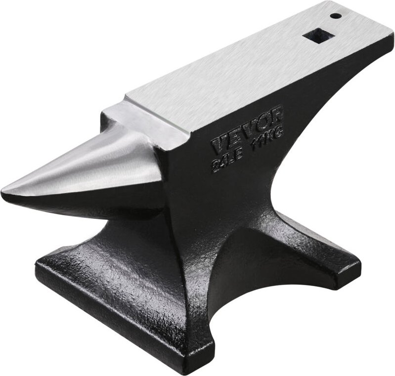 Einzelhornamboss schwerer Amboss aus Gussstahl 11,5 kg robuster runder Hornamboss mit hoher Härte & stabiler Basis, Meta...