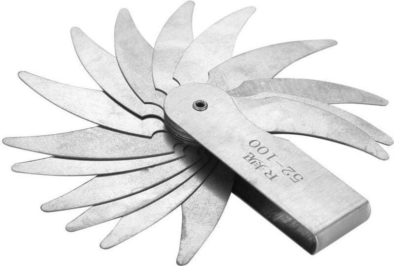 Radiusanzeige, R0.3-1.5/R1-6.5/R7-14.5/R15-25//R25-50/R52-100MM Radiusfiletanzeige aus rostfreiem Stahl(R52-100MM)