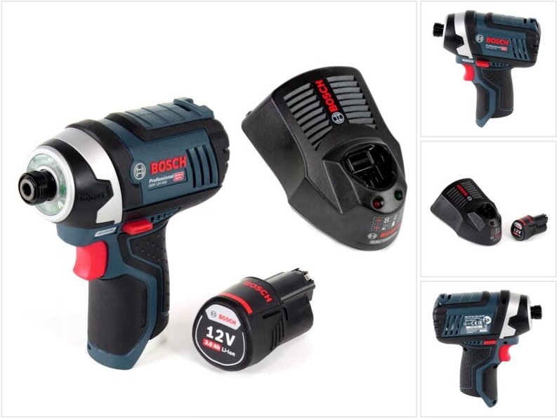 Gdr 12V-105 Akku Drehschlagschrauber 12V 105Nm 1/4' + 1x 3,0 Ah Akku + Ladegerät - Bosch